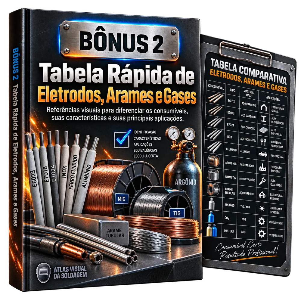 Tabela Rápida de Eletrodos, Arames e Gases