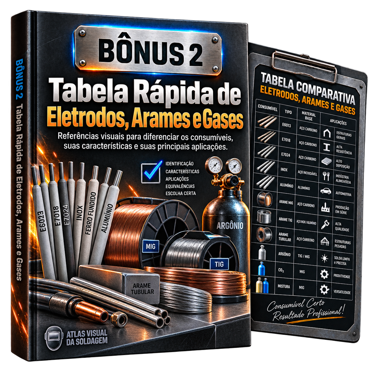 Tabela Rápida de Eletrodos, Arames e Gases